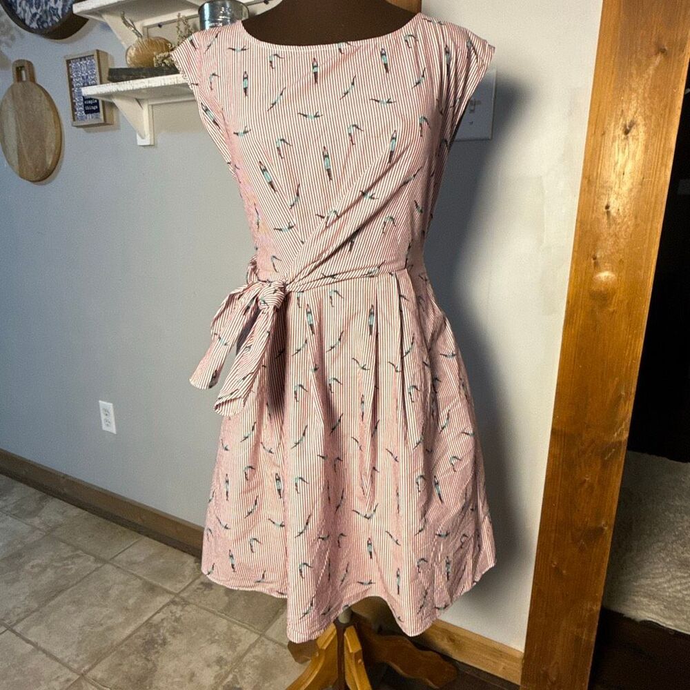 NWT Maeve Anthropologie bathing beauty diver‎ tie waist fit and flare mini dress